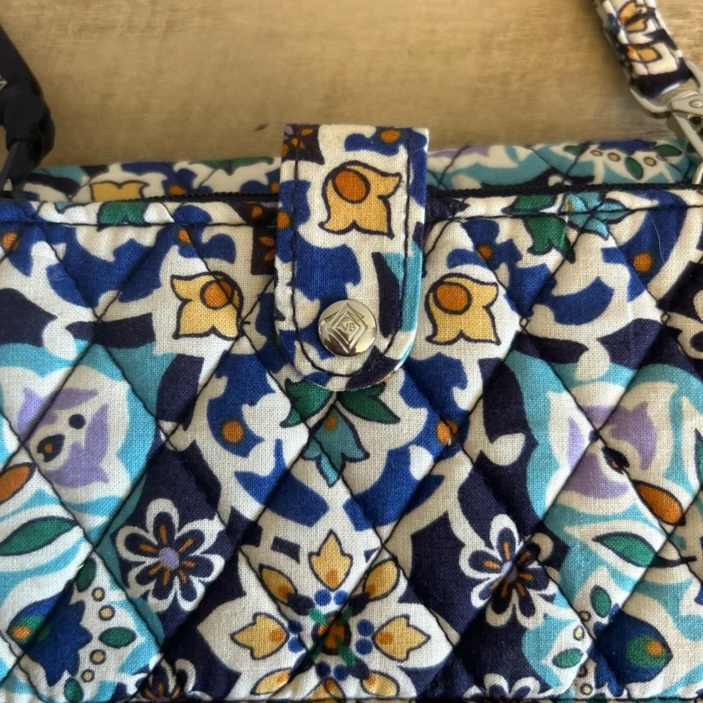 Vera Bradley RFID Wallet Crossbody‎ - Lisbon Medallion Cool Print Colorful